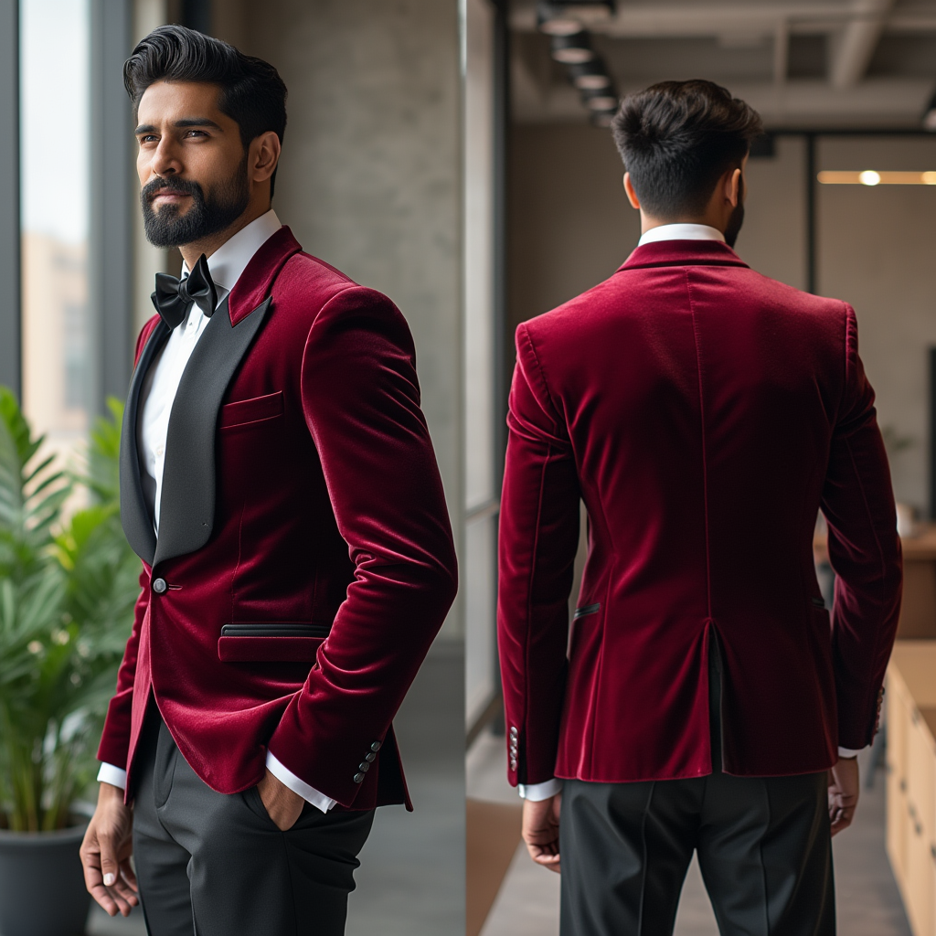The Crimson Prestige Velvet Tuxedo