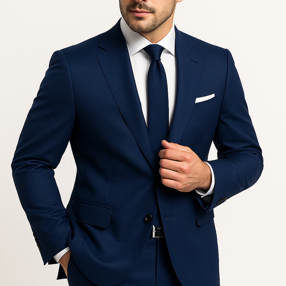 Classic Formal Navy Blue Modern Tech Suit
