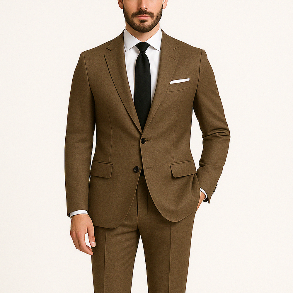 Classic Formal Dark Beige Modern Tech Suit