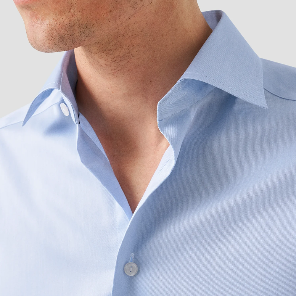 Formal Plain Blue Cotton Shirt