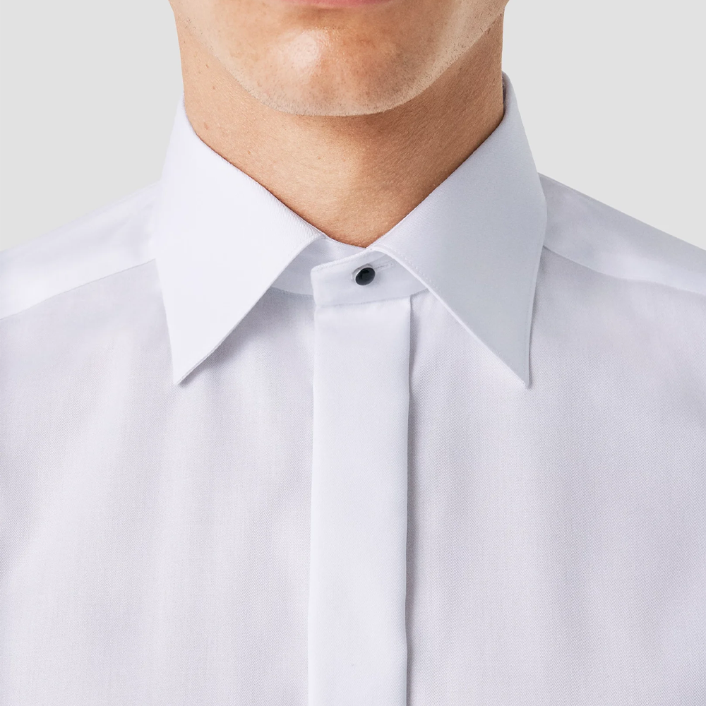 White Signature Twill LUXU Tuxedo Shirt
