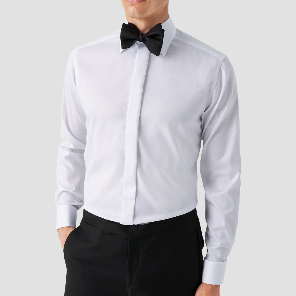 White Signature Twill LUXU Tuxedo Shirt