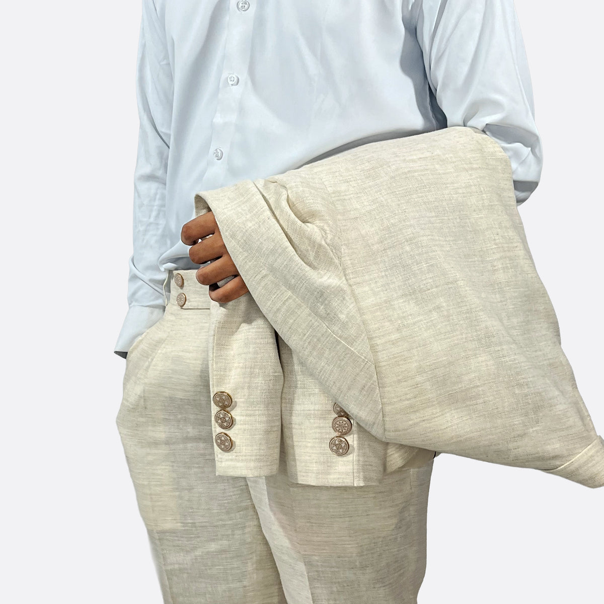 The Super-Light Sandstone Beige Linen Suit