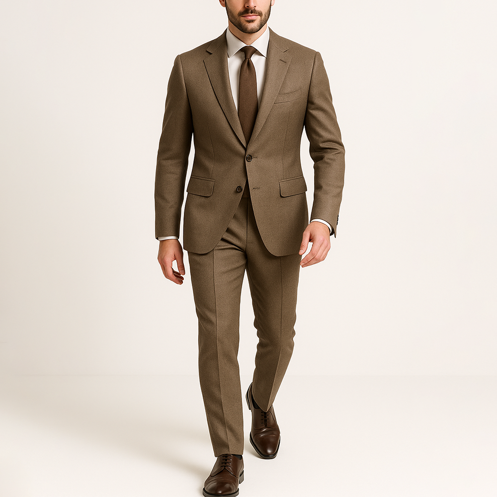Classic Formal Dark Beige Modern Tech Suit