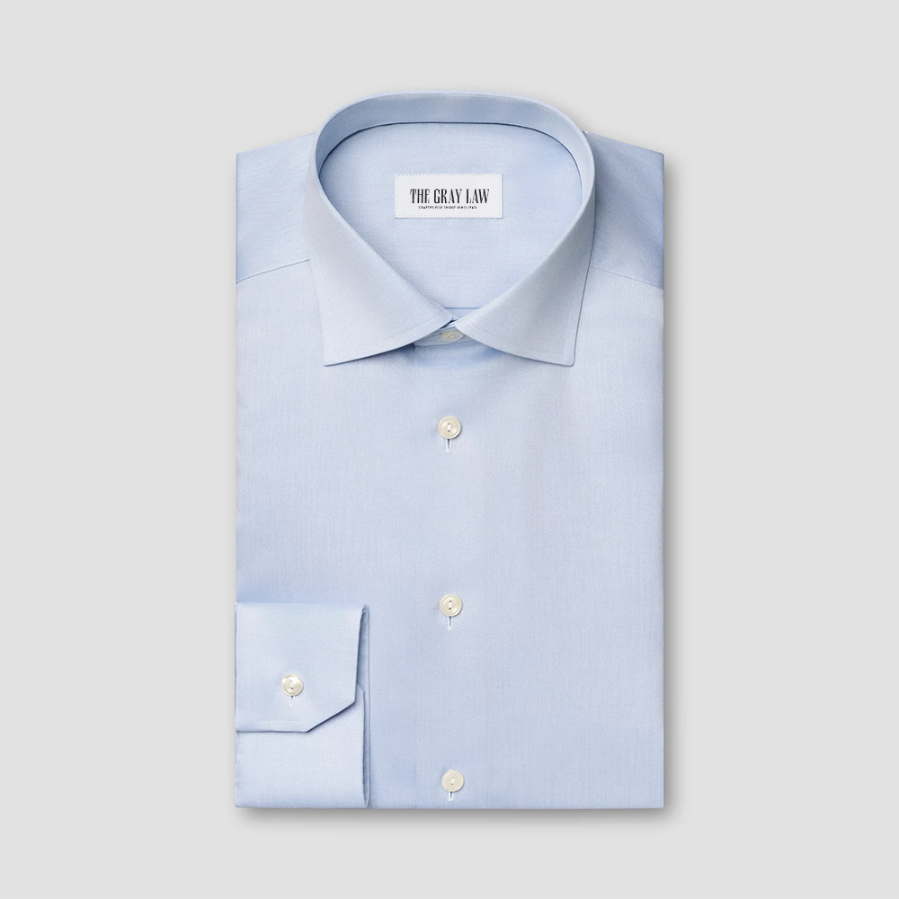Formal Plain Blue Cotton Shirt