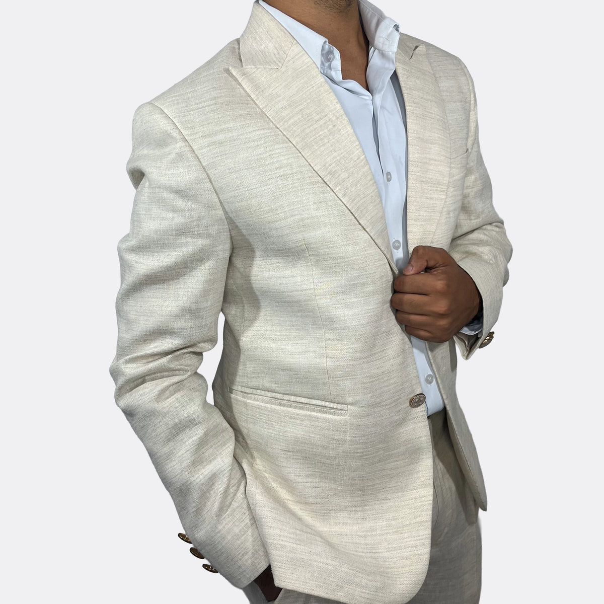 The Super-Light Sandstone Beige Linen Suit