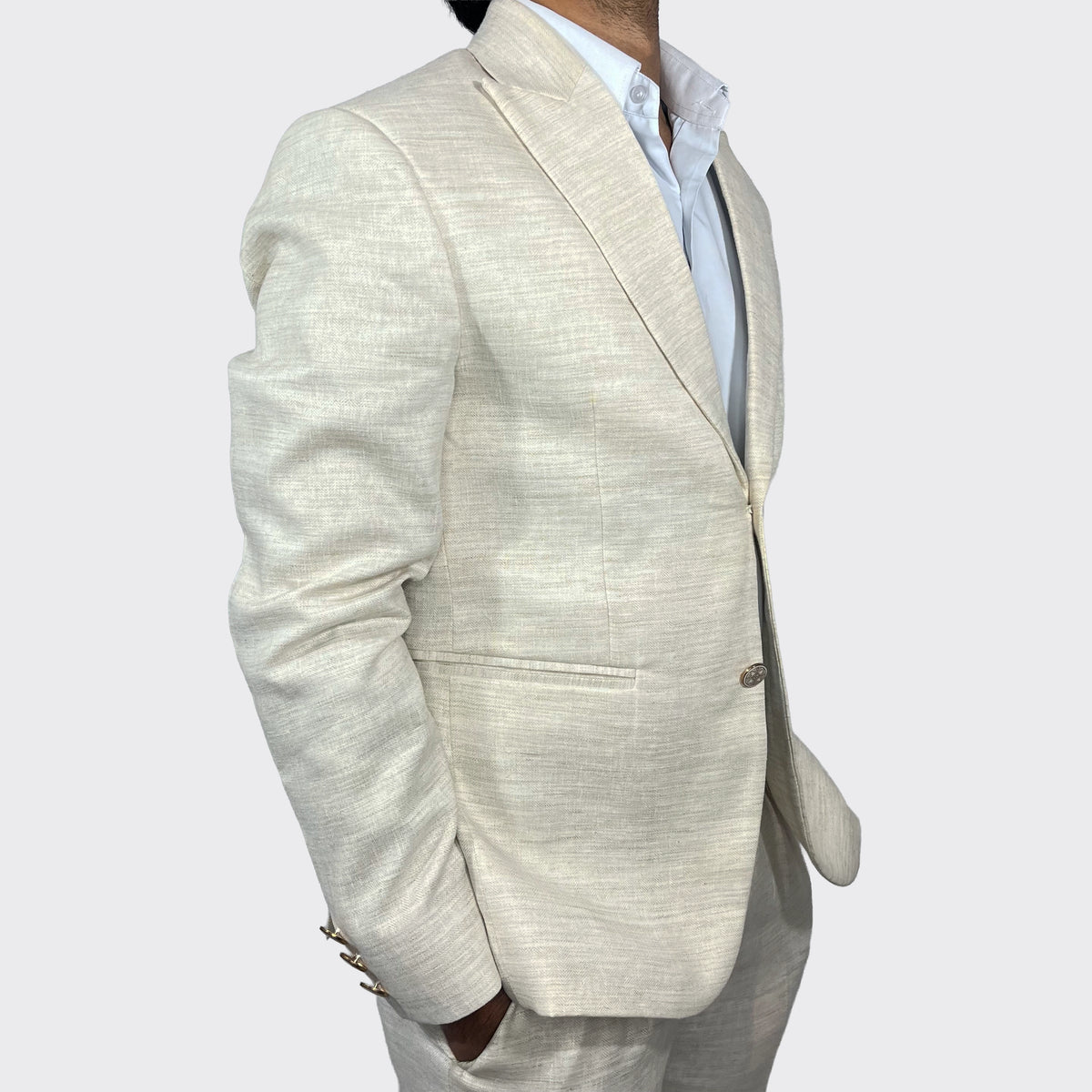 The Super-Light Sandstone Beige Linen Suit